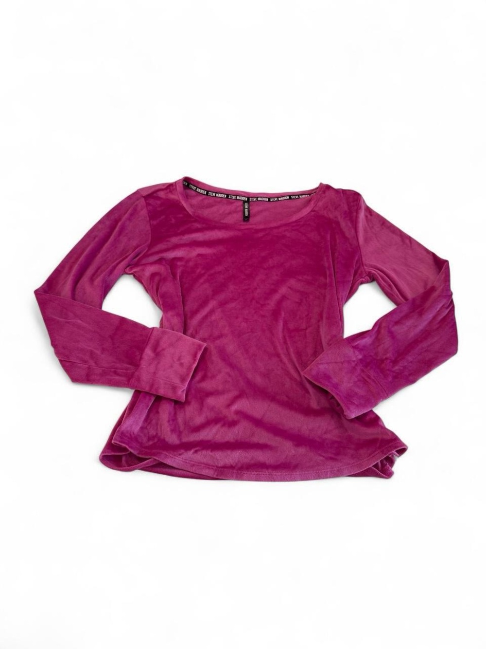 Steve Madden Pink Velour Long Sleeve Top